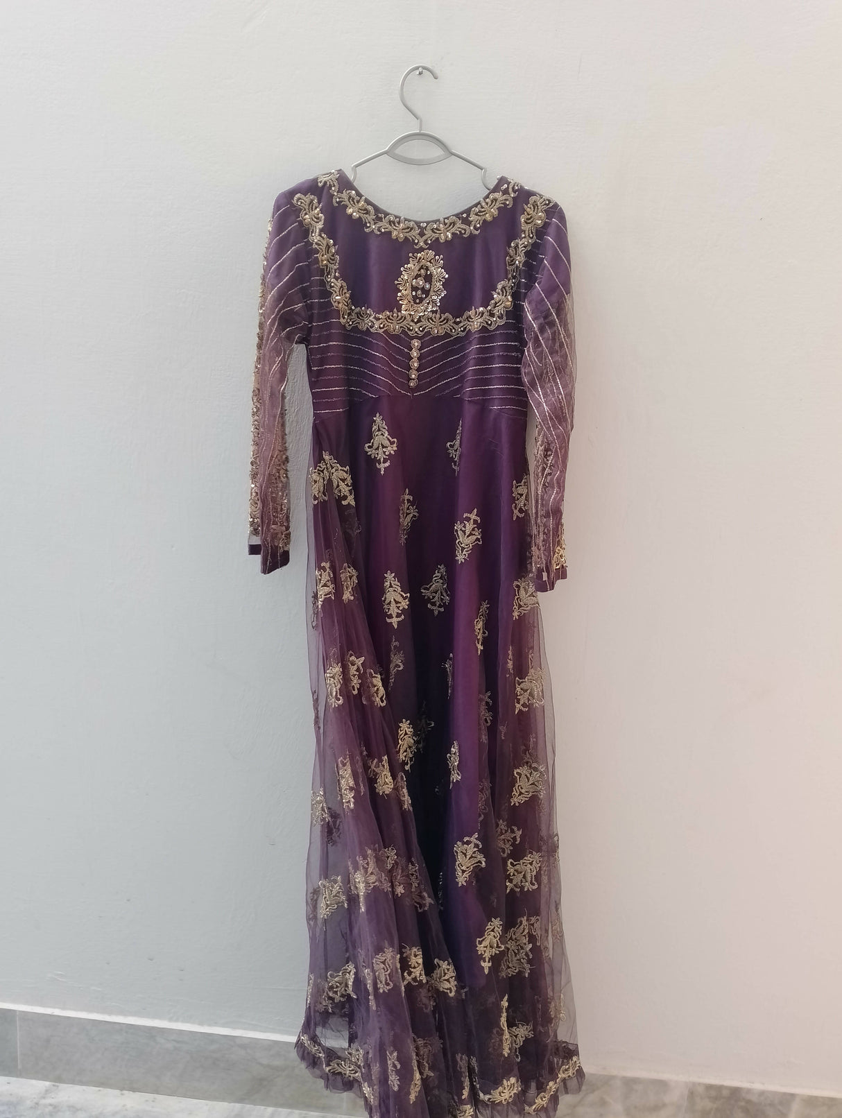 Stylish Net Embroidered Maxi | Women Frocks & Maxis | Medium | Worn Once