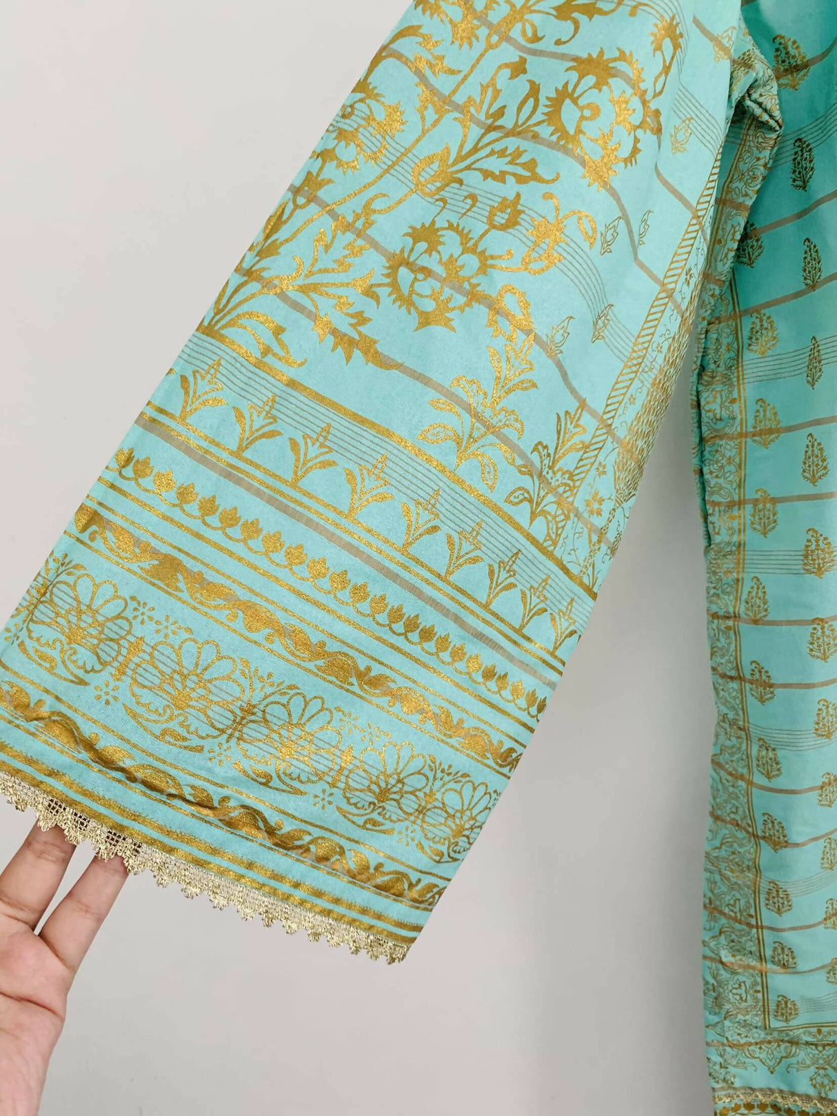 Junaid Jamshed | 3 PC Light Blue Suit | Women Branded Kurta | Small | Worn Once