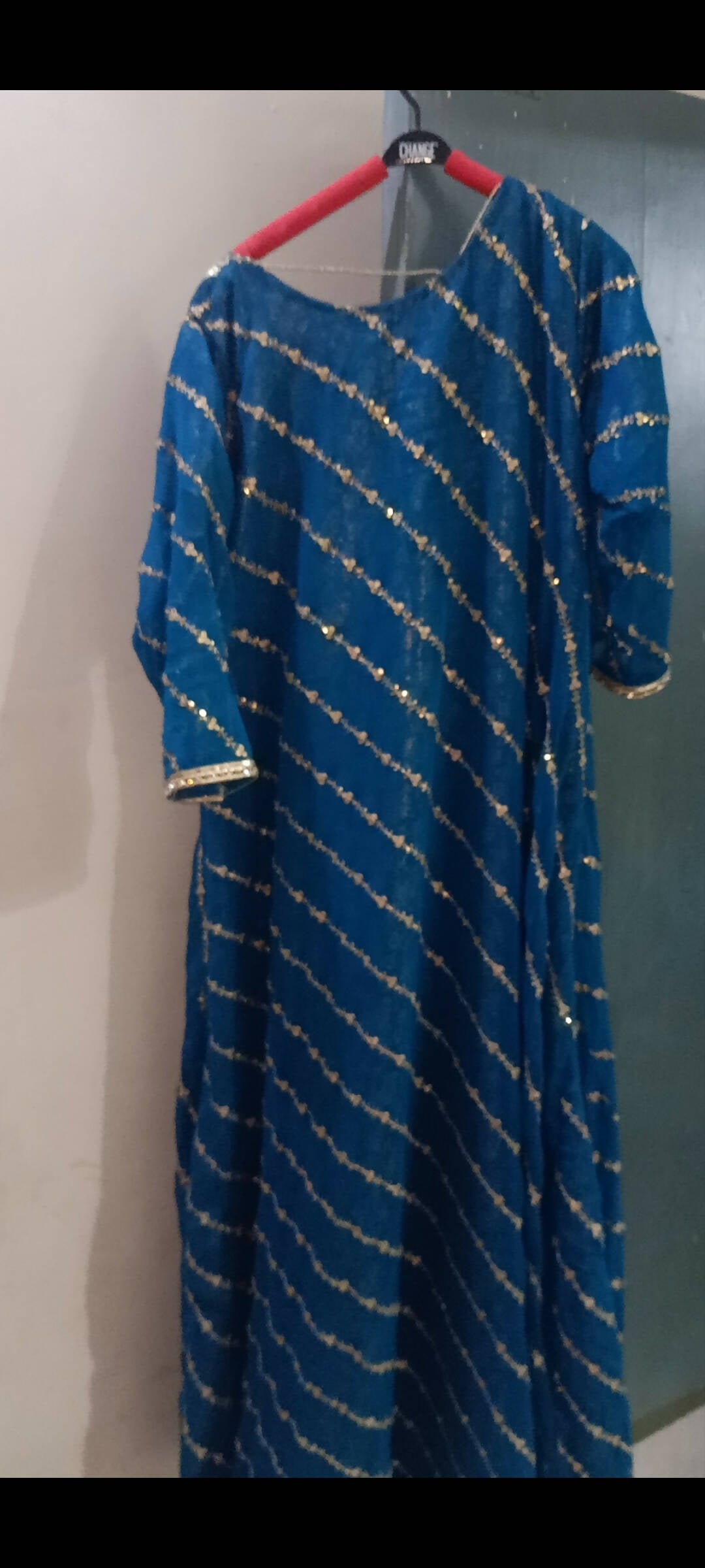 Blue embroidery Maxi | Women Froks & Maxi | Large | Worn Once