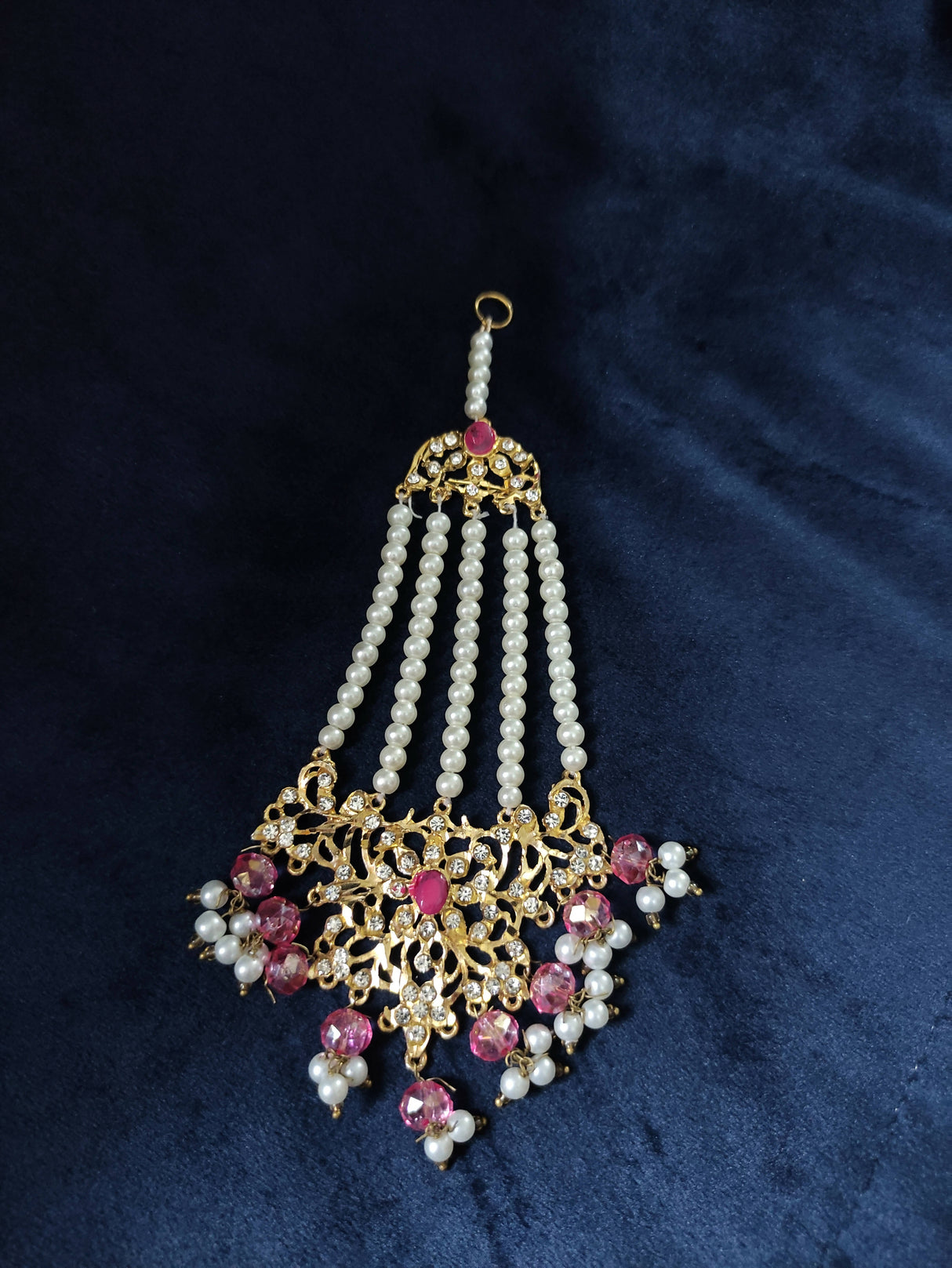 Beautiful Maang Tikka | Women Jewelry | White and pink Maang Tikka | Worn Once