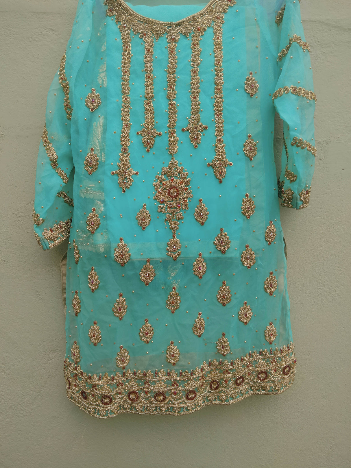 Ferozi green formal Suit | Women Locally Made Formals | Medium | New