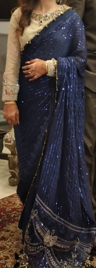 Blue Saree | Women Sarees | Women Locally Made Formals | Small | Preloved