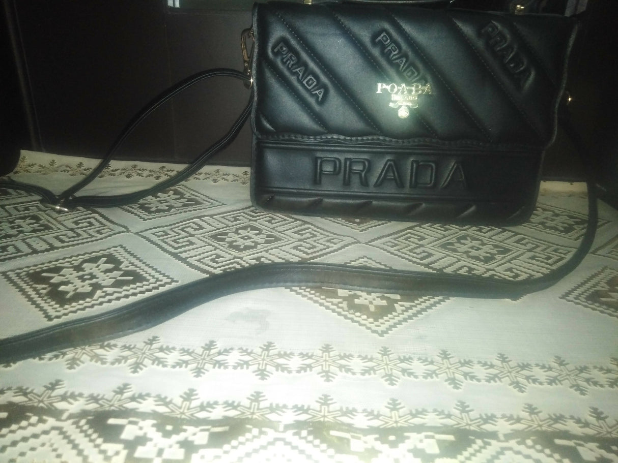 Stitched pattern mini black handbag | Women Bags | Worn Once