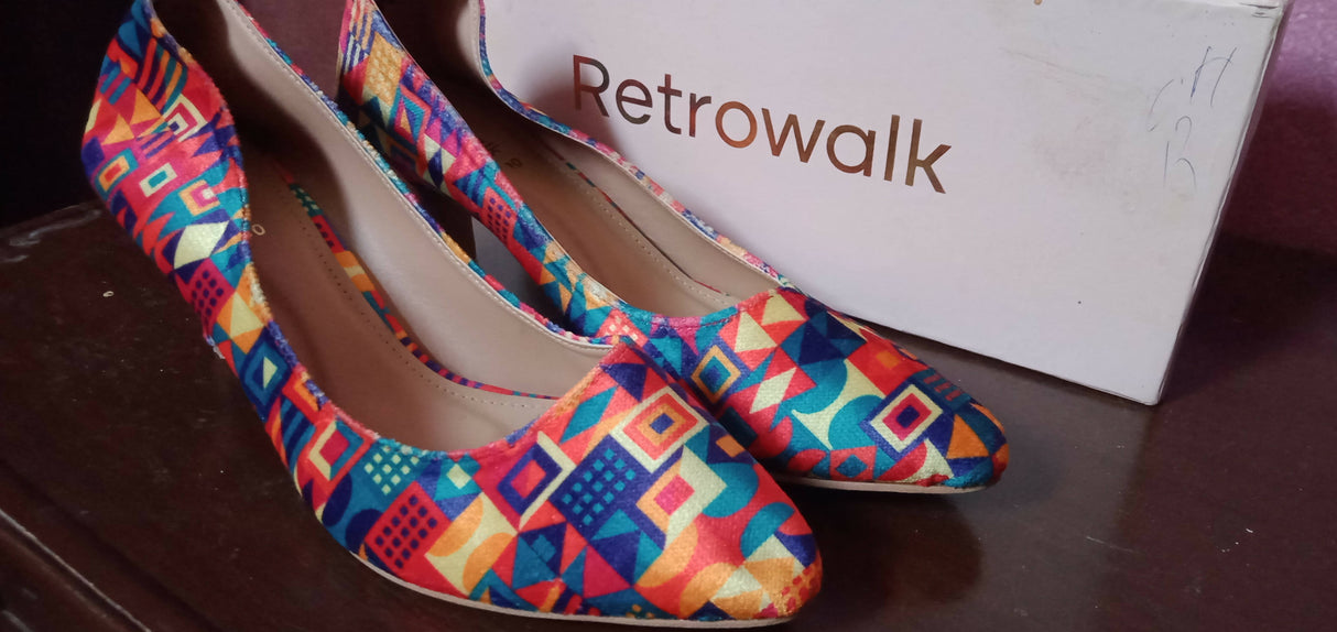 Retrowalk | Multicolor Girl Hill Heels | Women Shoes | Size:10 | Brand New