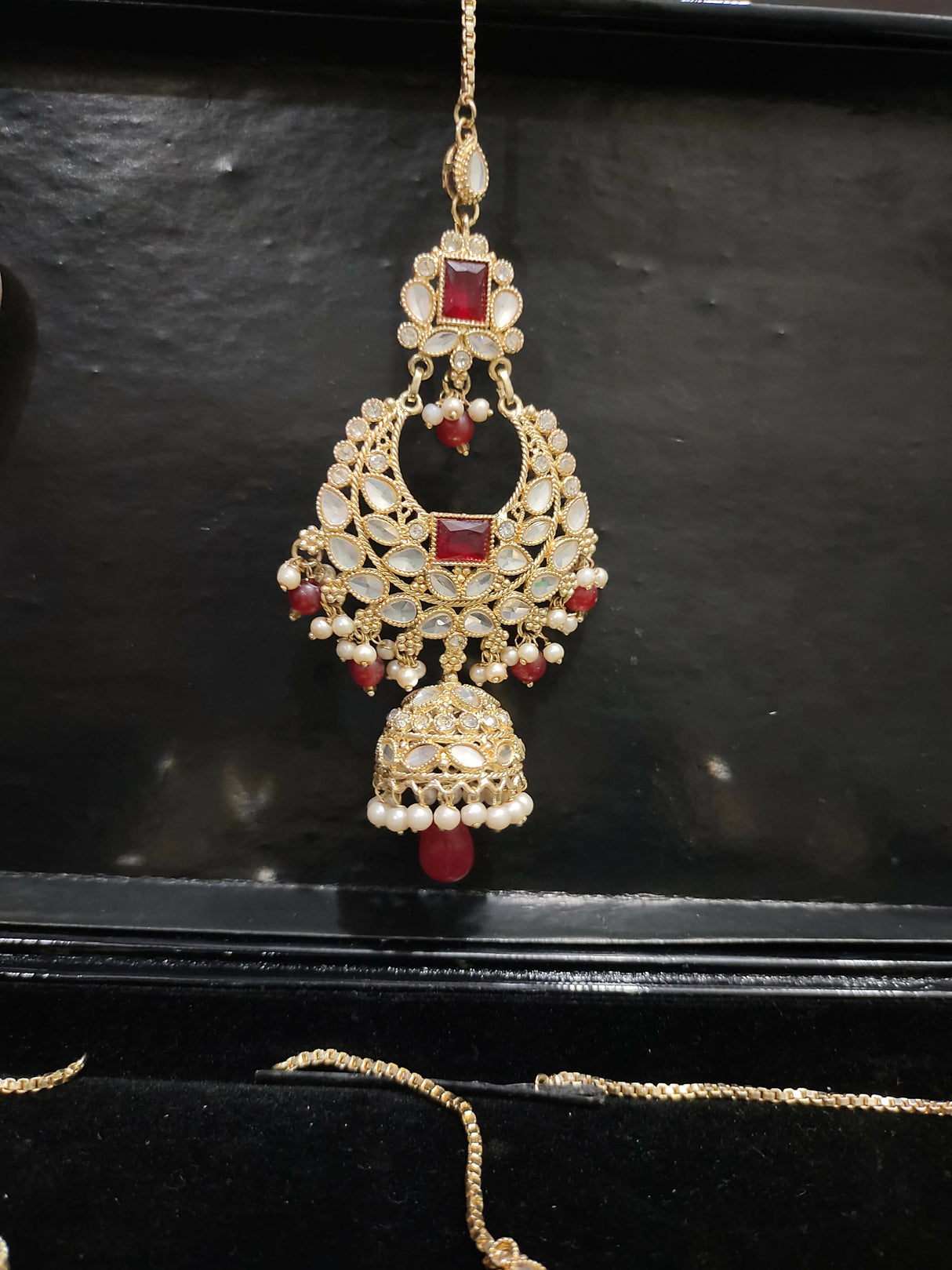 Deep Red Bridal jewelry | Women Jewelry| Worn Once