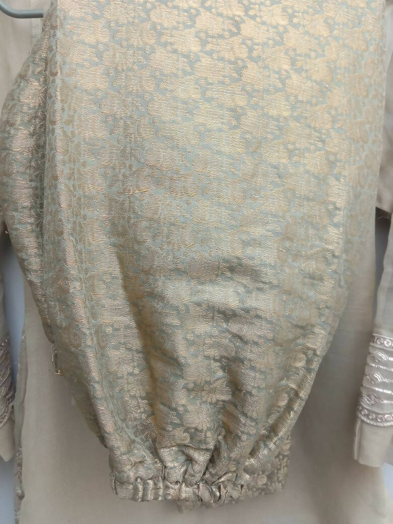 Sadabahar | Organza Embroidered Formal Suit| Women Branded Formals | Large | Worn Once