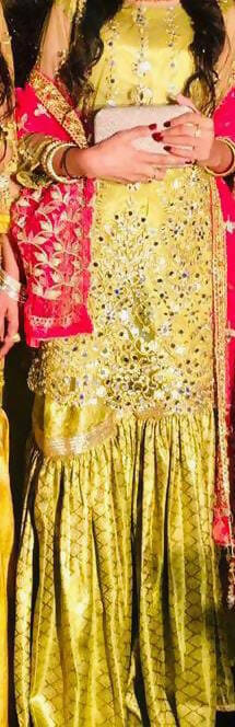 Sheesha Embroidered Shirt with Gharara | Women Locally Made Formals | Medium | Worn Once