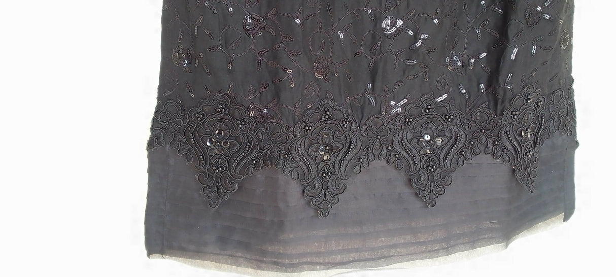 Khaadi | Black Embroidery Shirt | Women Branded Formals | Small | Worn Once