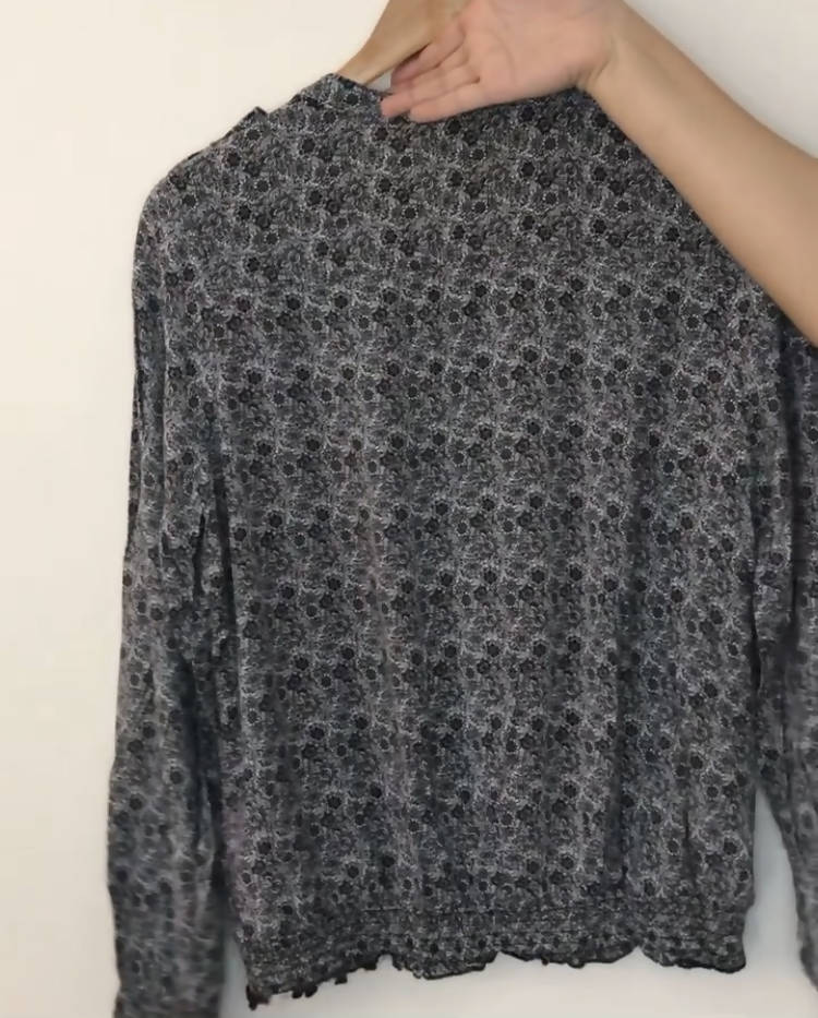 F&F | Black Floral Printed Shirt | Women Tops & Shirts | Small | Preloved