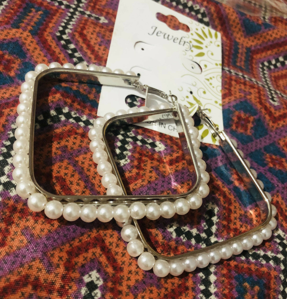 Pearl White Hoops| Women Jewelry | Earrings | Worn Once