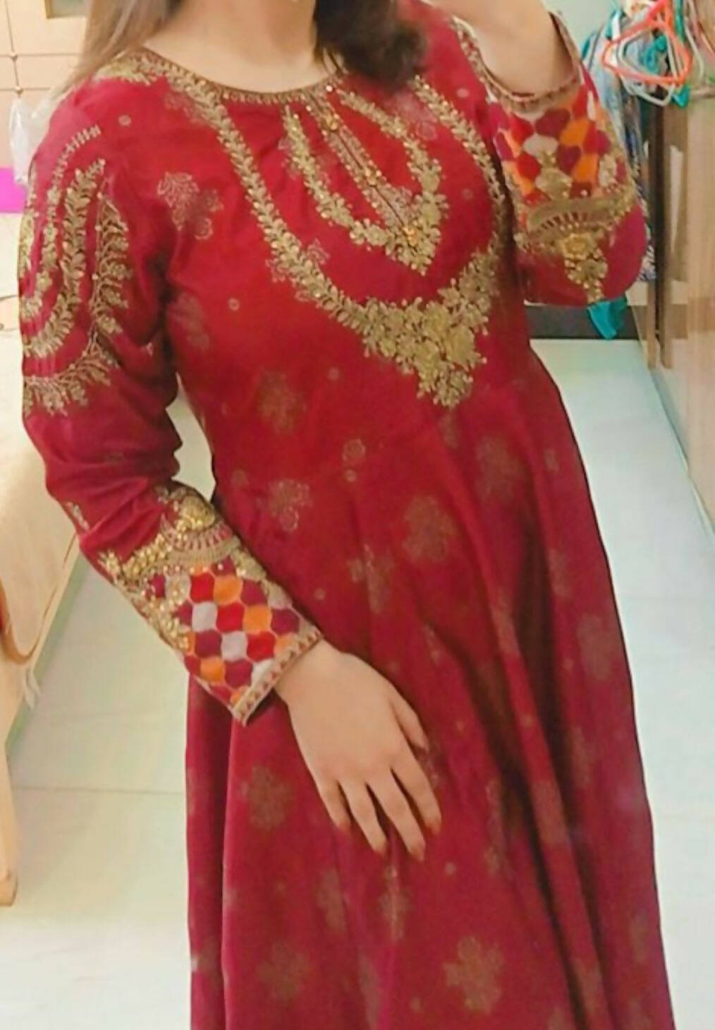 Red silk Maxi | Women Frocks & Maxis | Medium | Worn Once