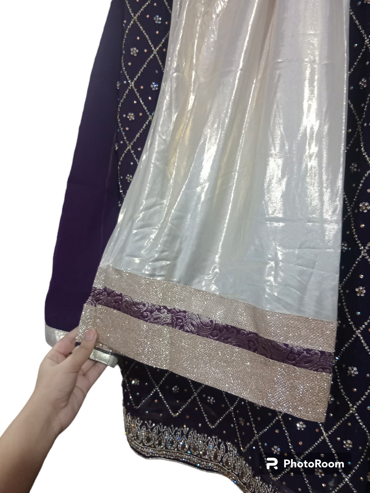 Purple Fancy Kurta with Plazo | Women Locally Made Formals | Medium | Preloved