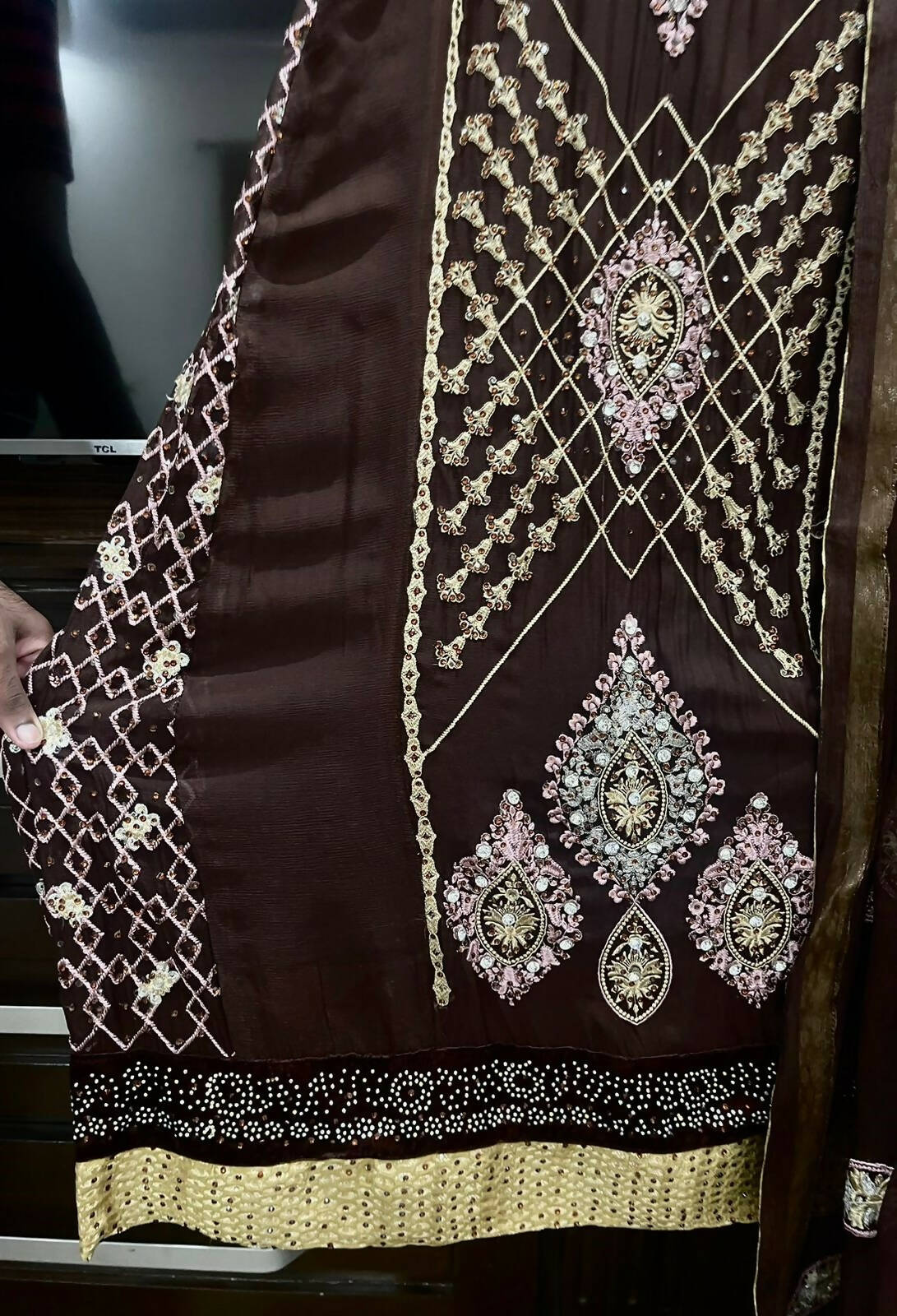 Fancy brown Suit | Women Locally Made Formals | Large | Worn Once