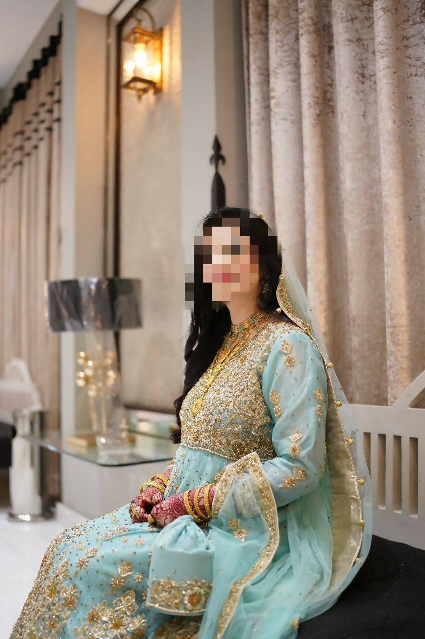 Dazzling Blue Double Maxi | Women Bridals | Medium | Worn Once