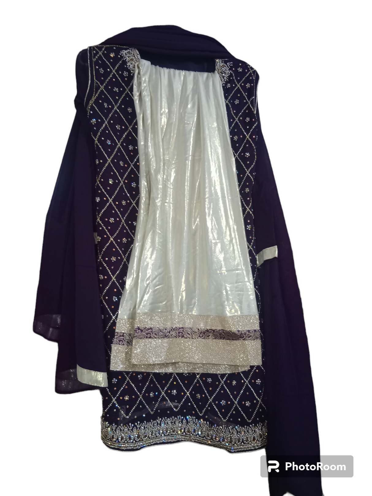 Purple Fancy Kurta with Plazo | Women Locally Made Formals | Medium | Preloved