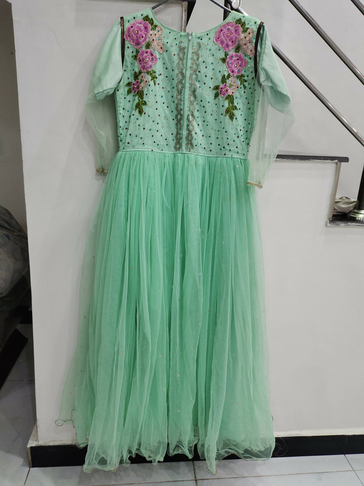 Sea Green Maxi 2 Pc | Women Frocks & Maxis | Small | Worn Once