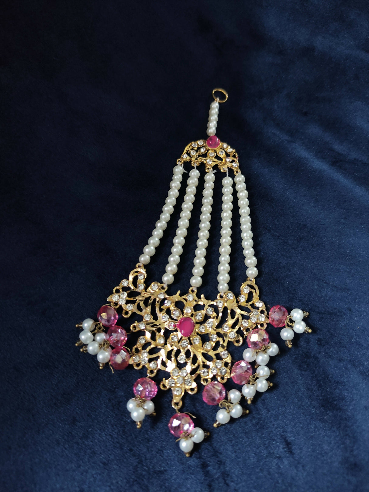 Beautiful Maang Tikka | Women Jewelry | White and pink Maang Tikka | Worn Once