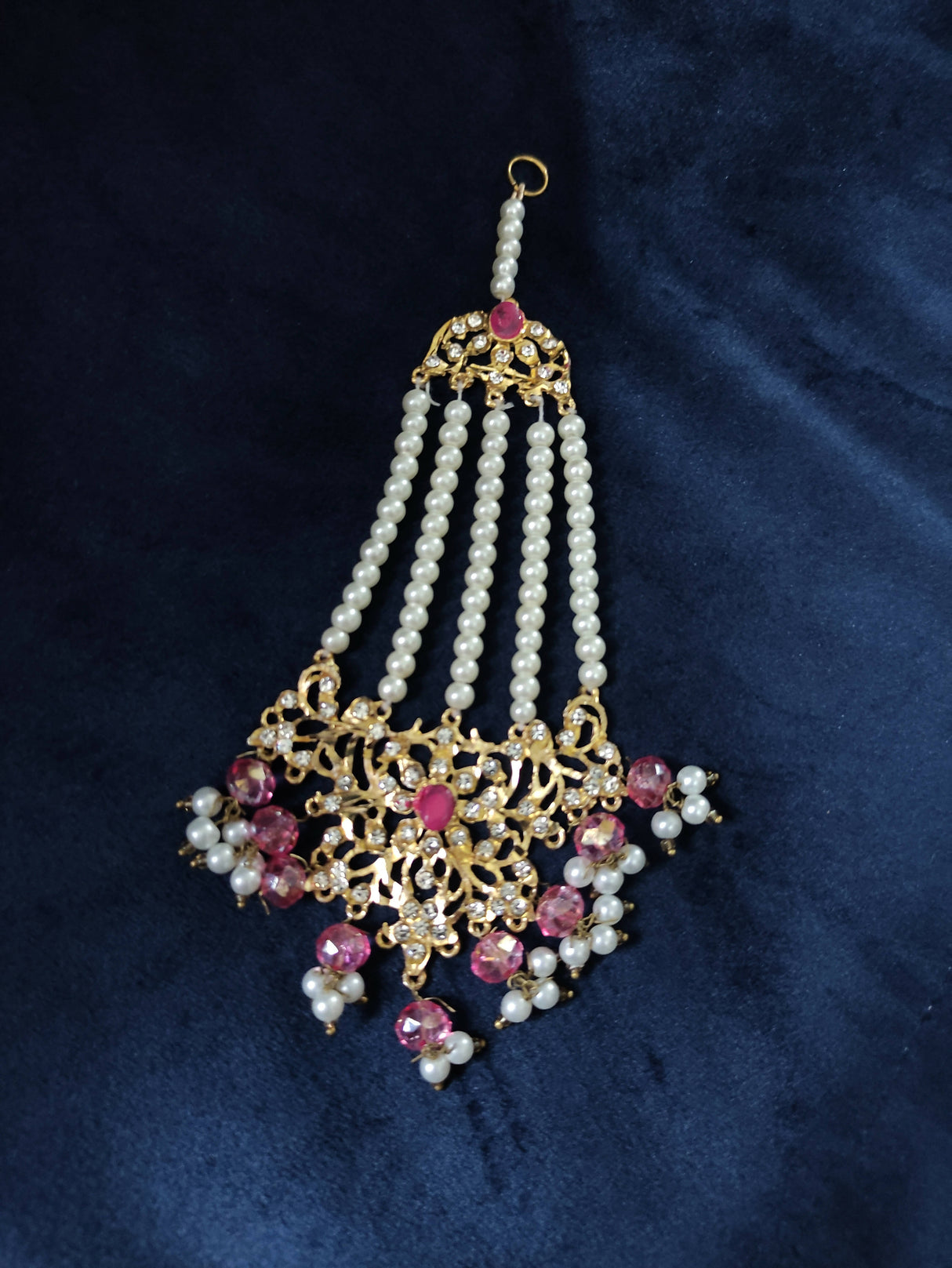 Beautiful Maang Tikka | Women Jewelry | White and pink Maang Tikka | Worn Once