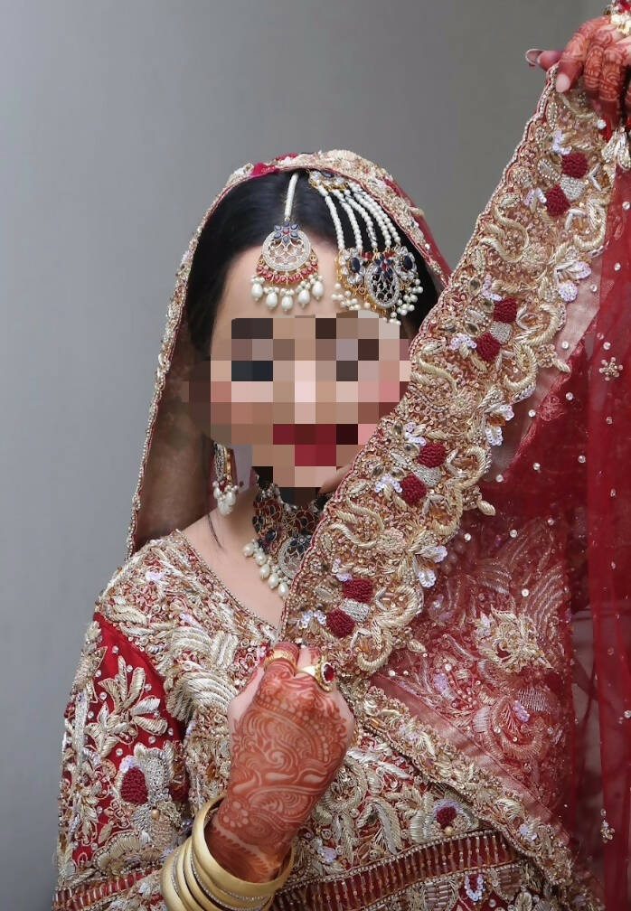 Red Pretty Bridal Suit with long Tail Lehnga | Women Bridals | Medium | Worn Once