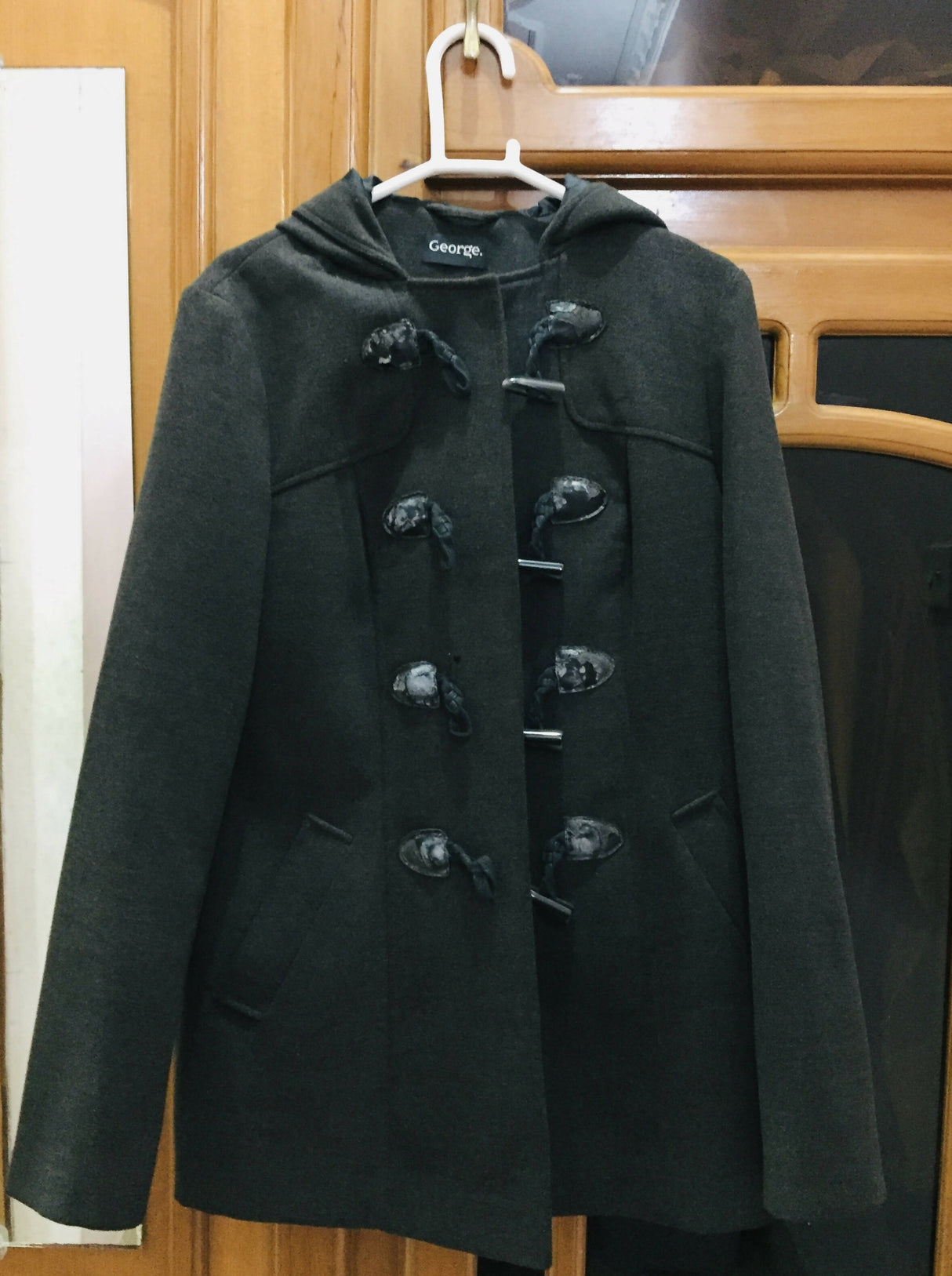 George Dark Grey Woolen Coat | Women Sweaters & Jackets | Small | Preloved