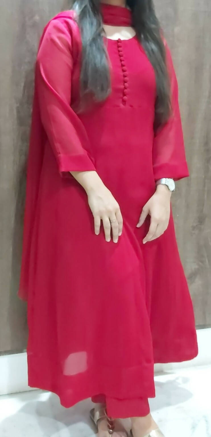 Red Plane Frock | Women Frocks & Maxis | Medium | Worn Once