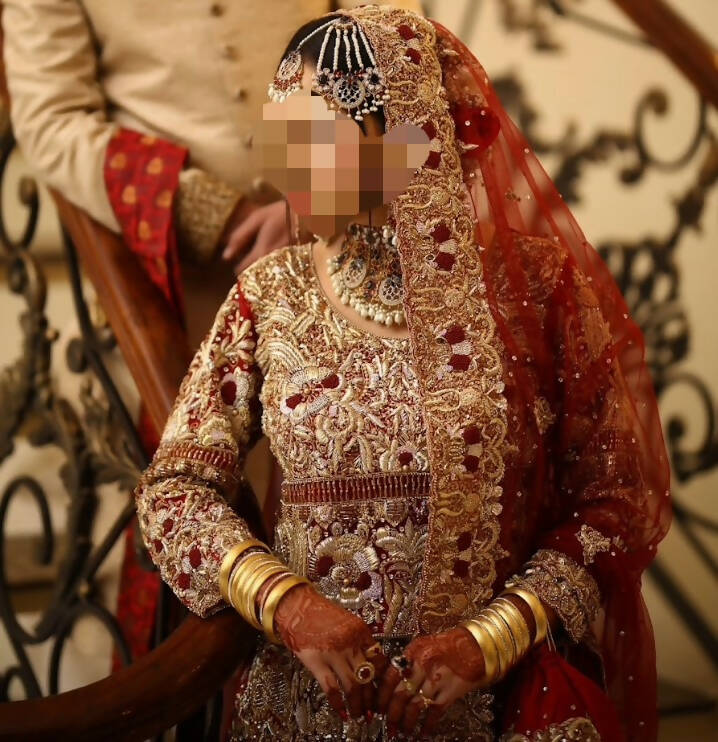 Red Pretty Bridal Suit with long Tail Lehnga | Women Bridals | Medium | Worn Once