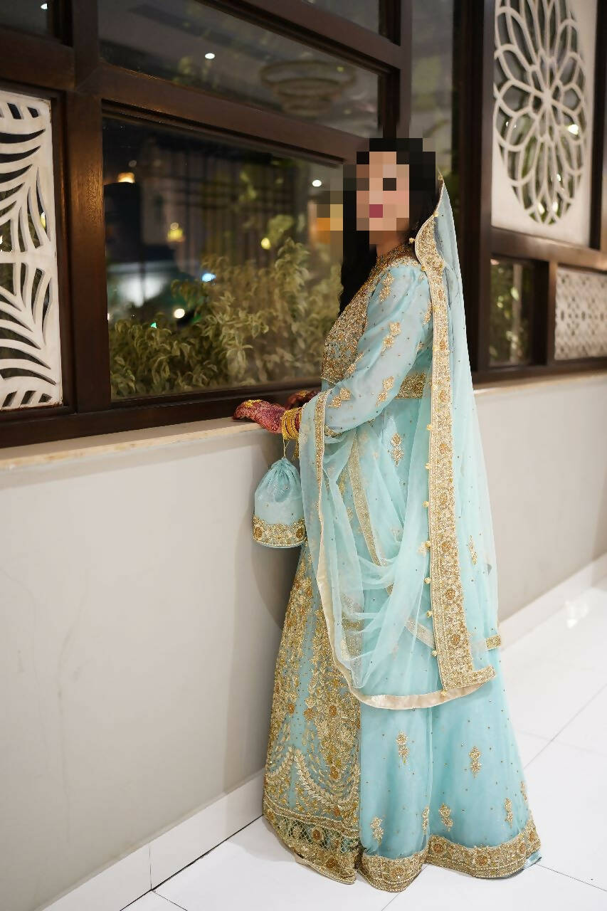 Dazzling Blue Double Maxi | Women Bridals | Medium | Worn Once