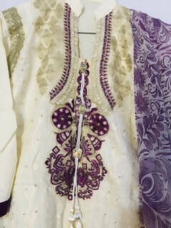 Beige 3 PC suit | Women Locally Made Formals | Medium | Preloved