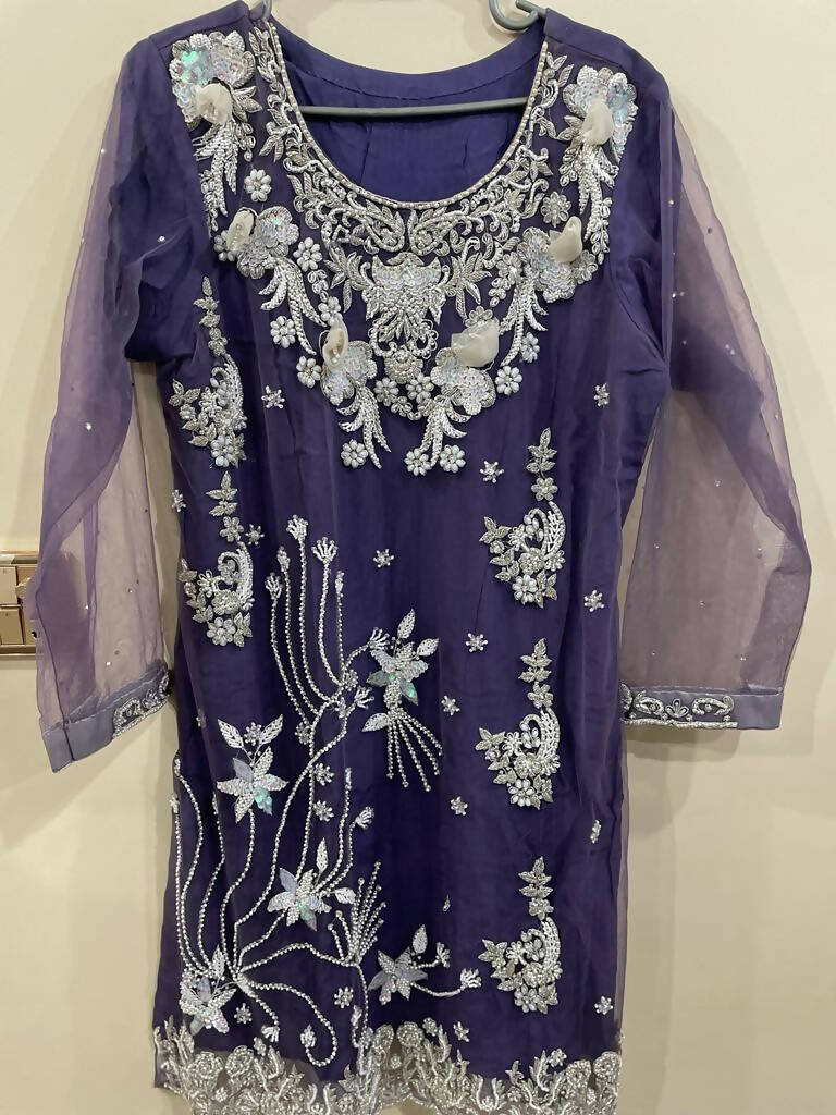 Purple embroidery gharara suit | Women Locally Made Formals | Large | Worn once