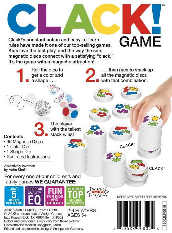 CLACK Game Boardgame | Kids | Toys & Baby Gear | Age: 5+ | New