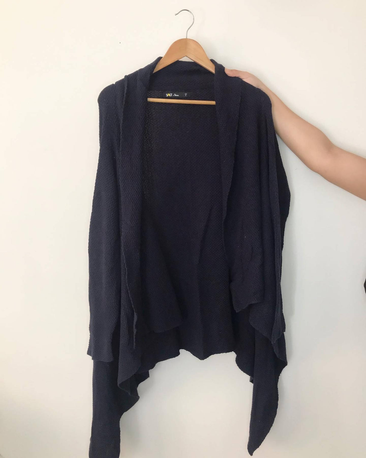 Ideas Gul Ahmed | Black Cotton Woolen Cape | Women Sweaters & Jackets | Small |New