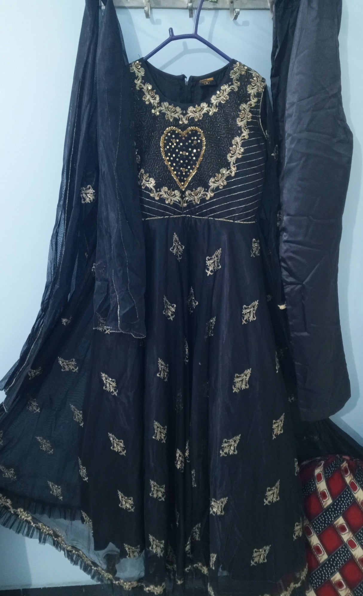Black Embroidered Maxi | Women Frocks & Maxis | Medium | Worn Once