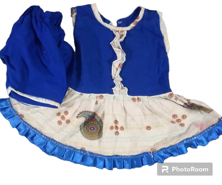 Dark Blue lawn frock (Size: 2 to 5 months) | Baby Outfit Sets | New