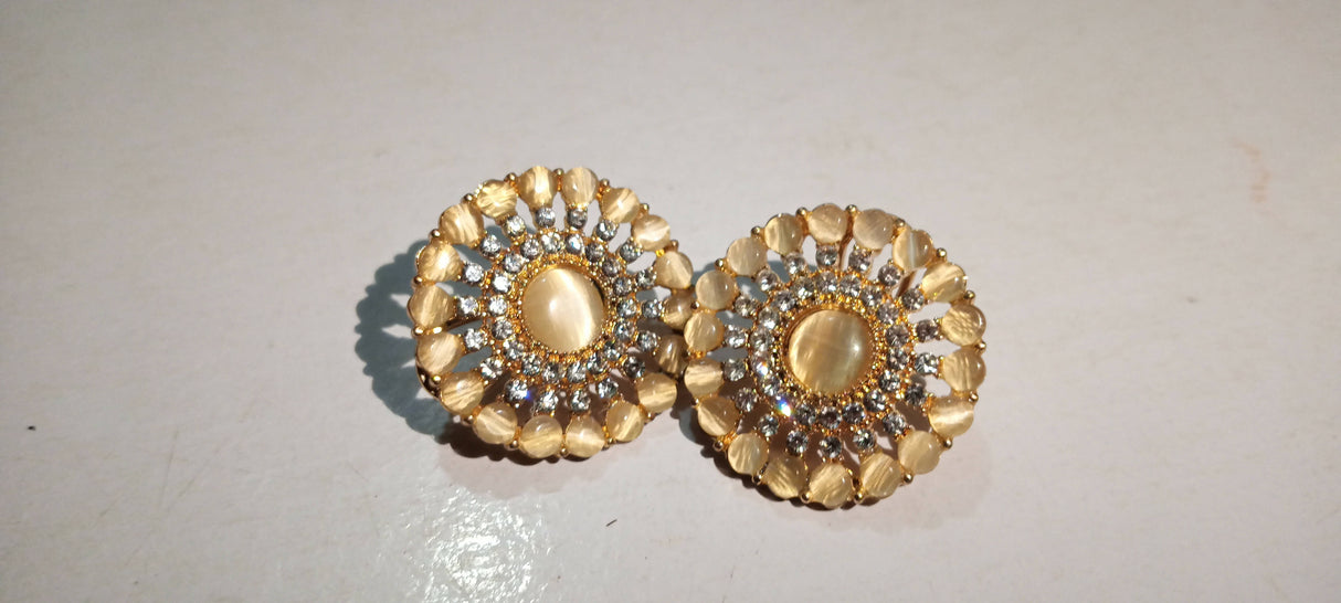 Round Golden Earrings | Women Jewelry | Size: S | New