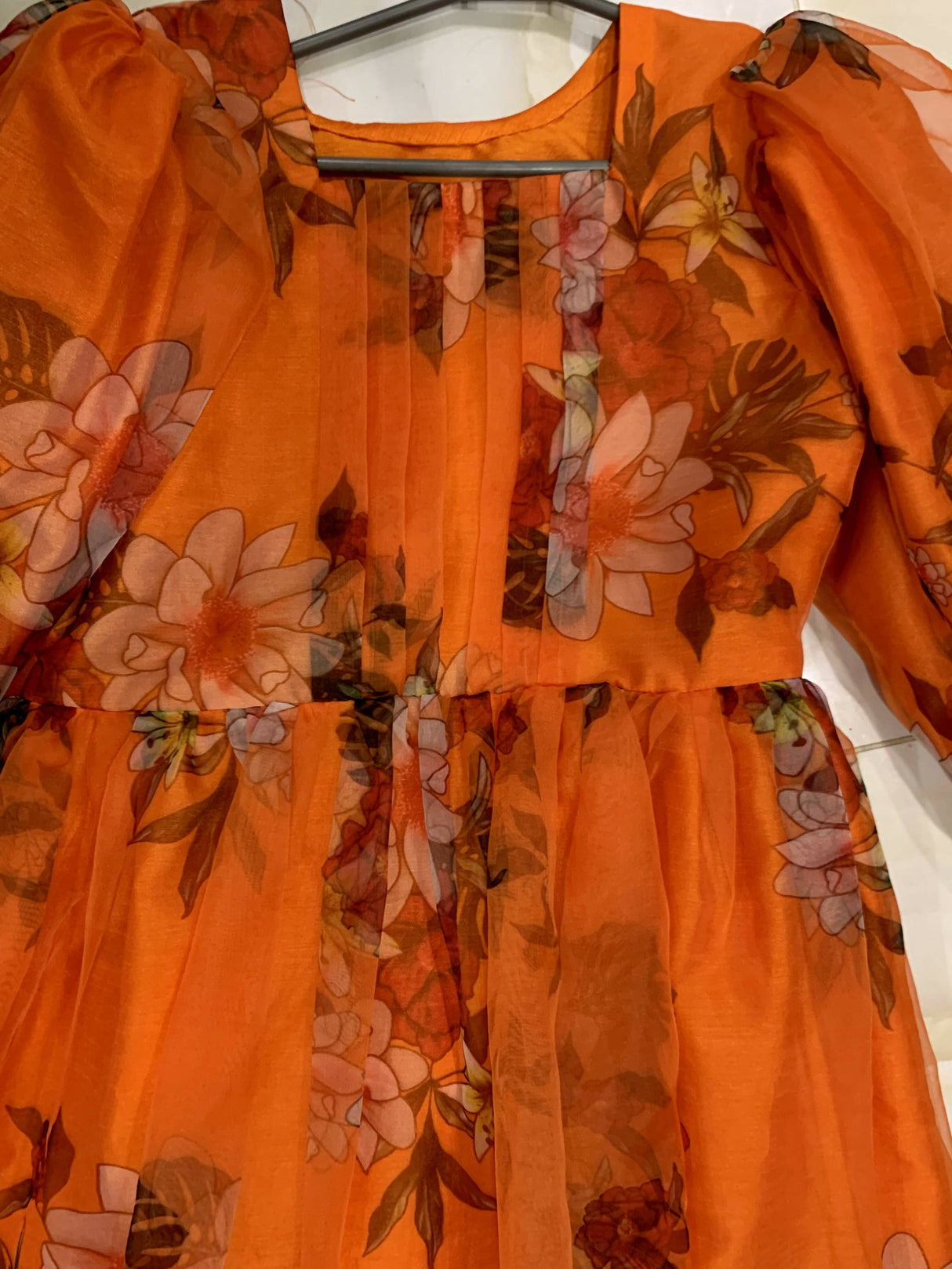 Formal Floral Print Organza Frock | Women Frocks & Maxis | Medium | New