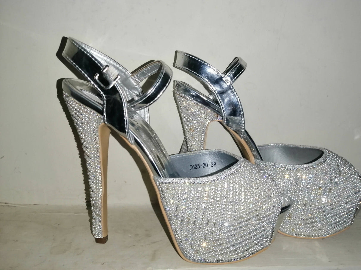 Silver Heels | Women Shoes | Size: 38 | Worn Once
