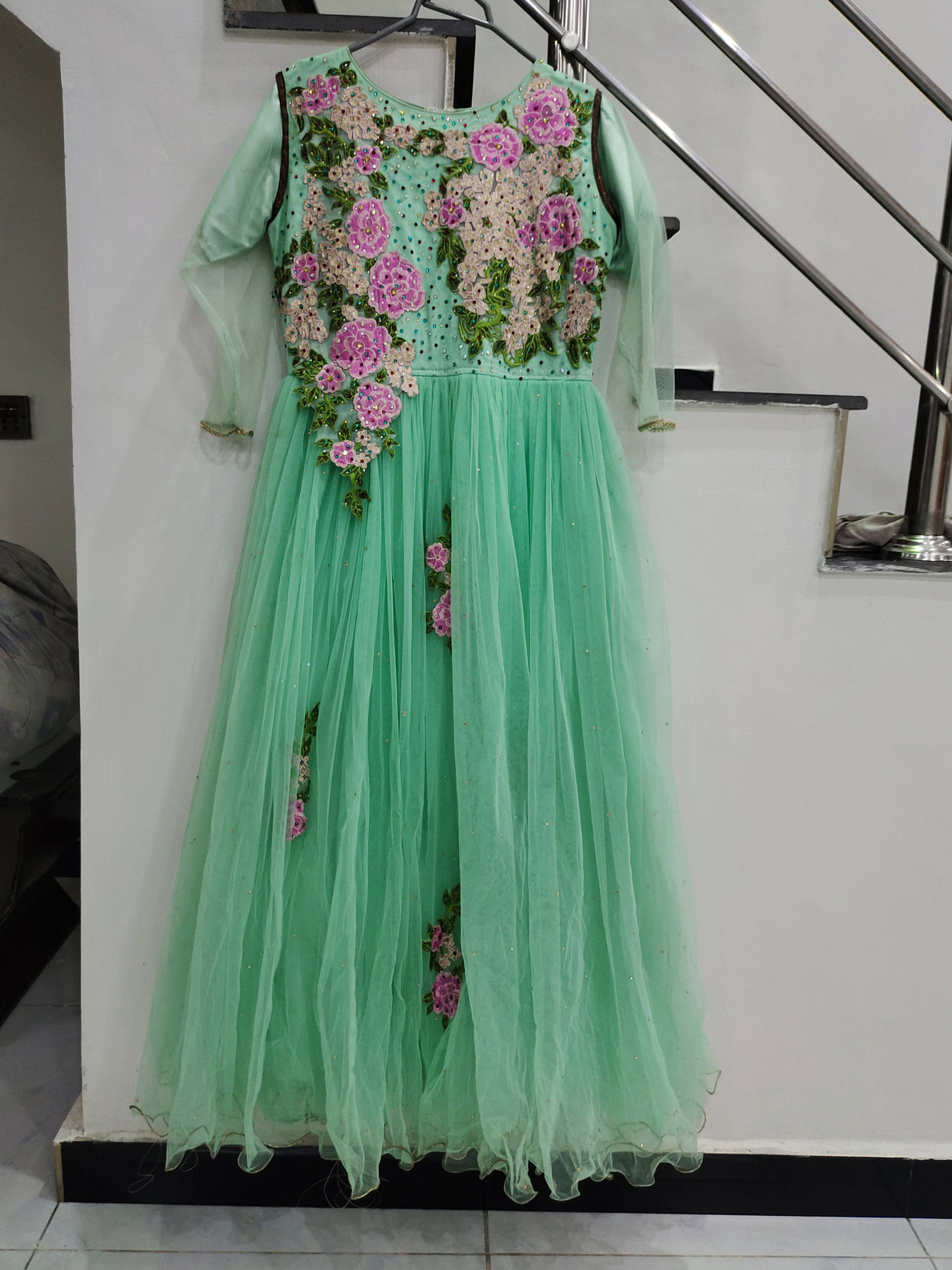 Sea Green Maxi 2 Pc | Women Frocks & Maxis | Small | Worn Once