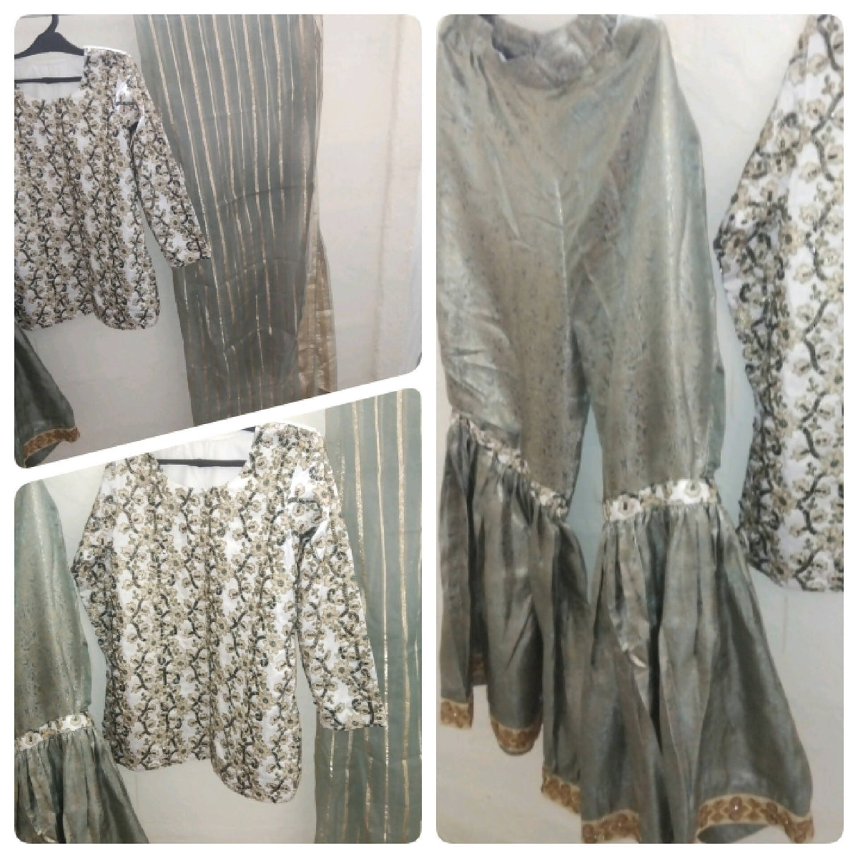 سلور فارمل گھرارا (سائز: ایم ) | خواتین رسمی | ایک بار پہنا۔