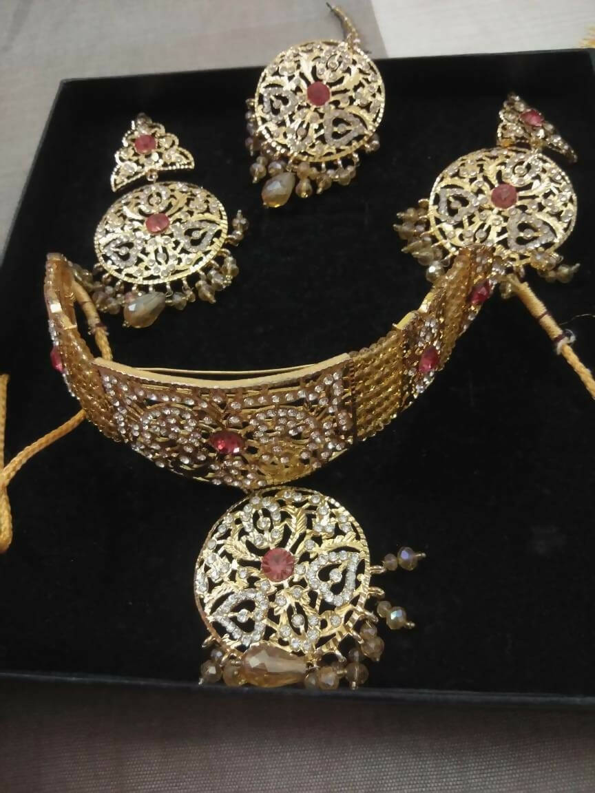 Noratan Choker Set with Tikka & Jhoomar | Women Jewelry | Worn Once