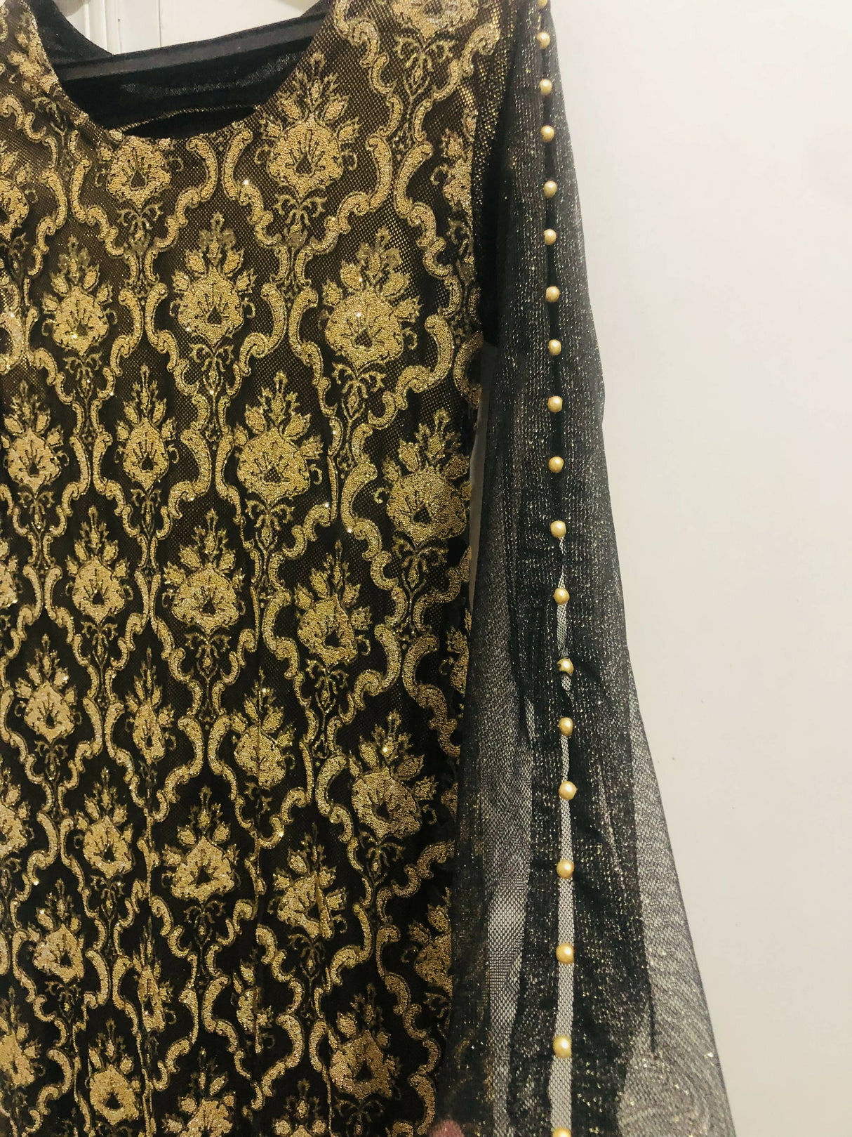 Golden black shirt | Women Locally Made Formals | Small | Worn Once