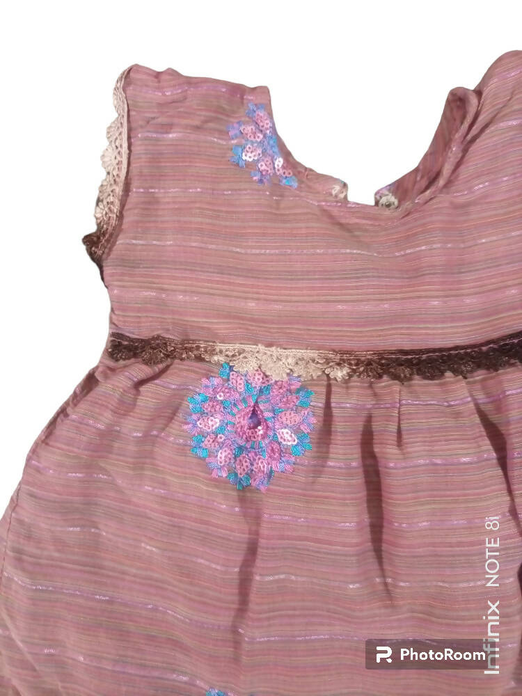 Pink lawn Frock (Size: 2 to 5 months ) | Baby Outfit Sets | New