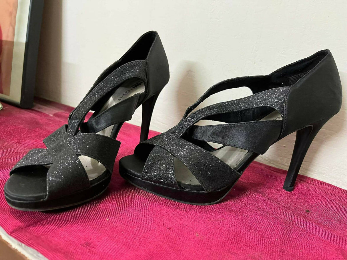 Fioni Nights | Black Shinny Heels | Women Shoes | Size: 8 | Preloved