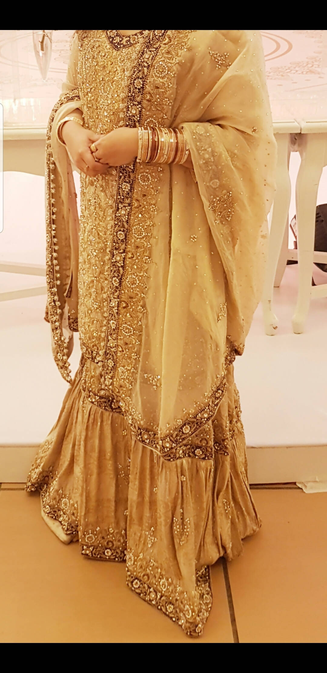 Gold Stunning Bridal Suit| Women Bridals | Medium | Worn Once