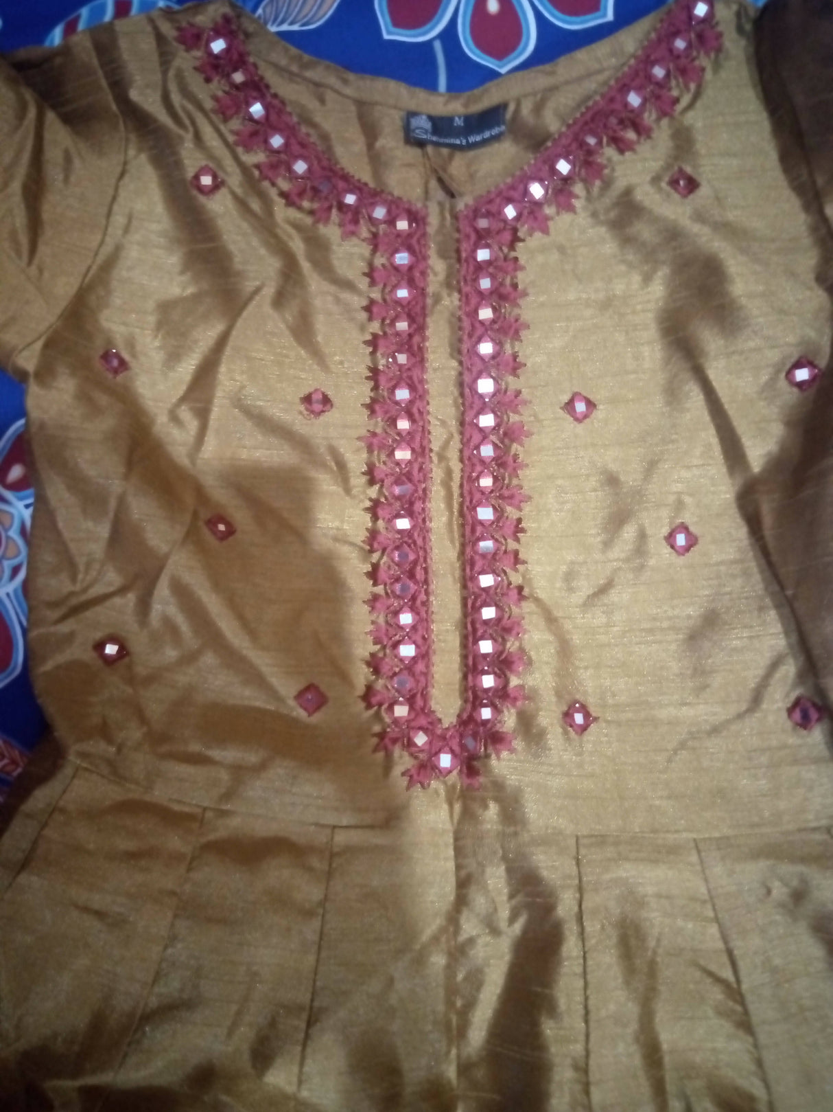 Shehninas| Brown Rawsilk Maxi | Women Branded Formals | Medium | New