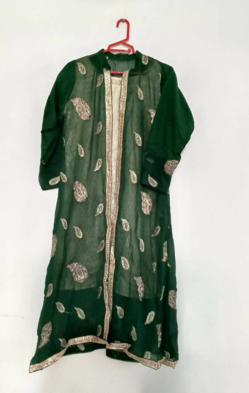 Green Gown Style Suit | Women Formals | Medium | Preloved