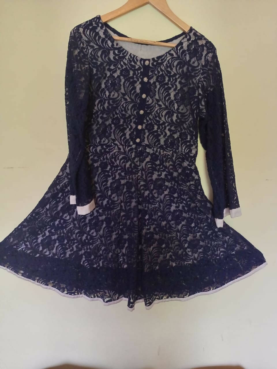 Blue Net frok with flared trouser | Women Locally Made Kurta | Medium | Worn Once