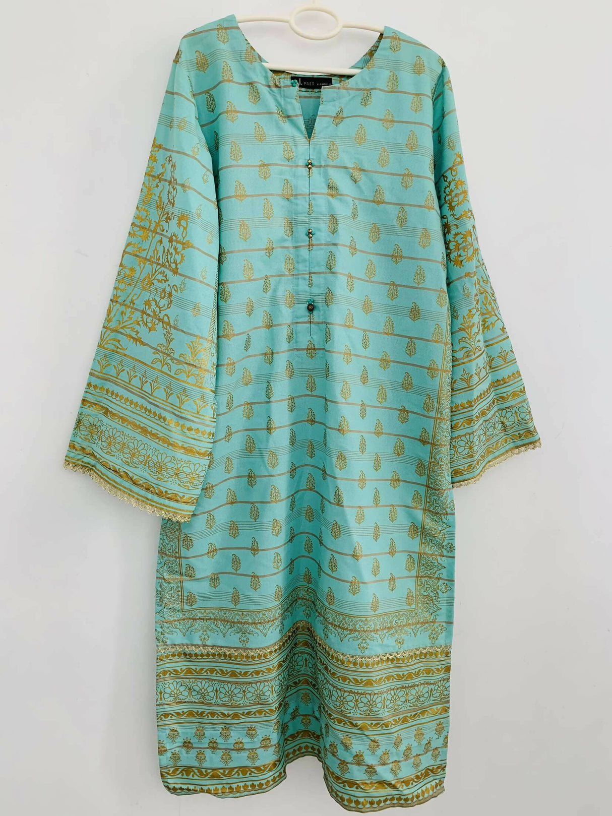 Junaid Jamshed | 3 PC Light Blue Suit | Women Branded Kurta | Small | Worn Once