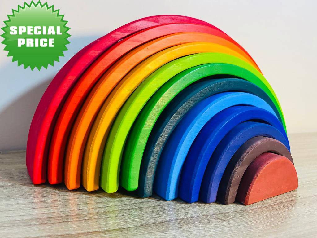 12-piece Rainbow Stacker | Montessori Toy | Kids Toys & Baby Gear | Brand New