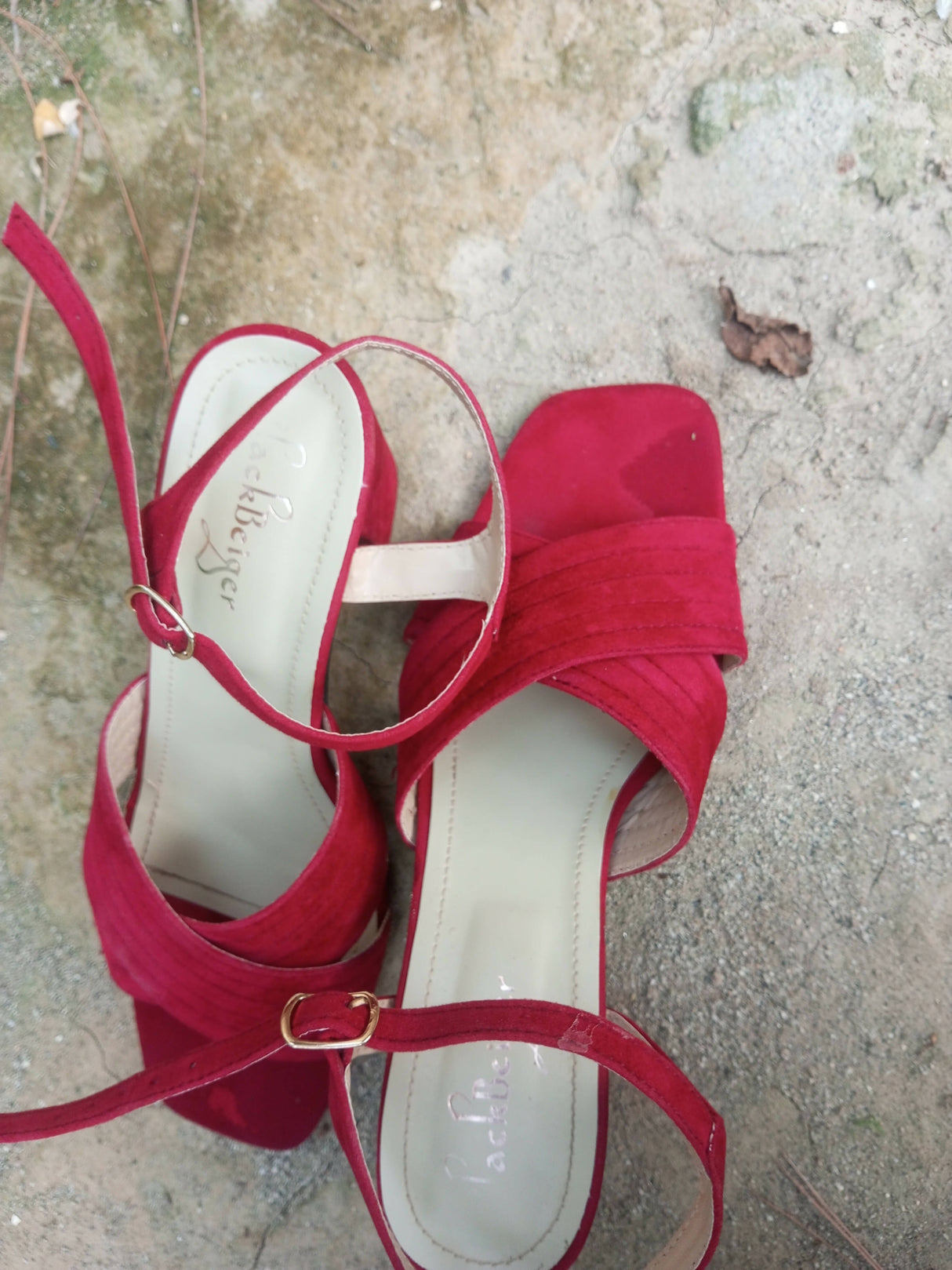 Black beiger | Maroon Red heels | Women Shoes | Size:38 | Preloved
