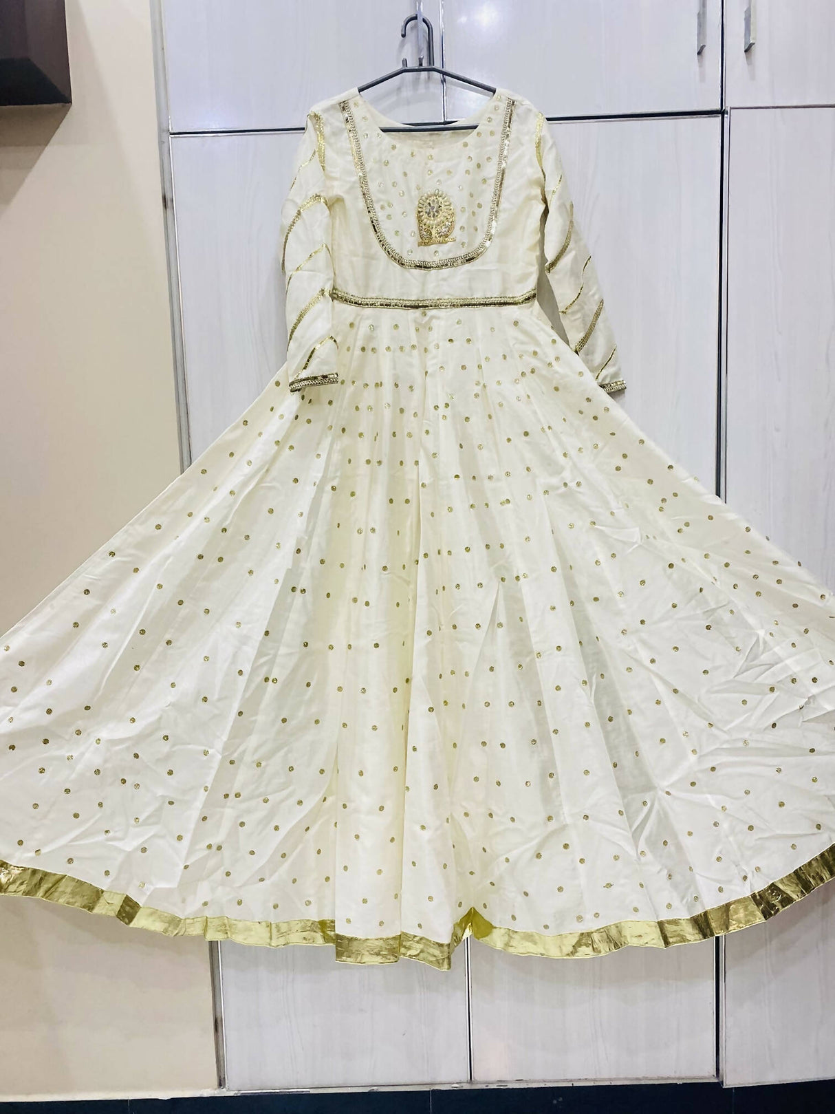 Off White Long Maxi | Women Formal Frocks & Maxis |Small | Worn Once